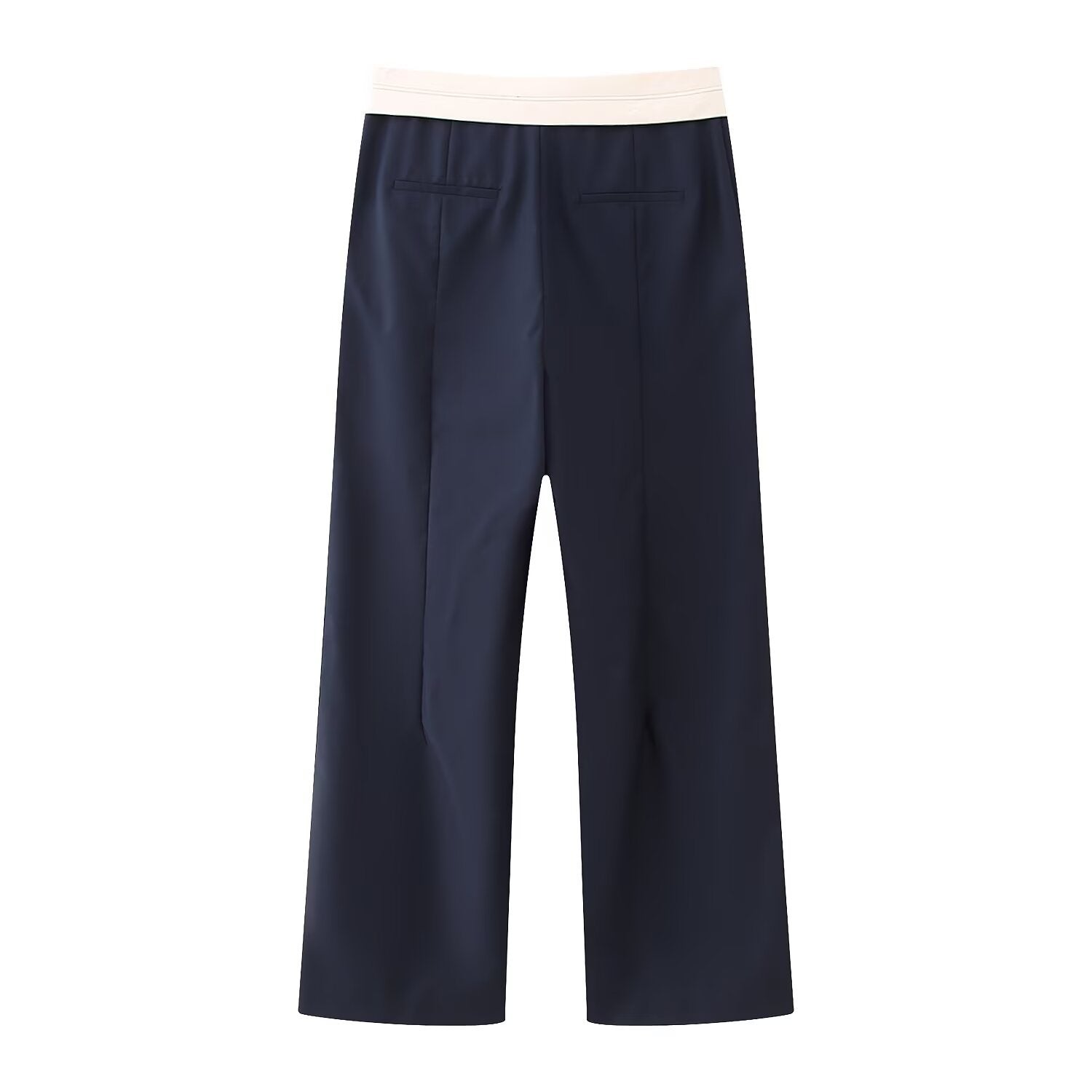Women's Fashion Casual Color Block Waist Long Pants