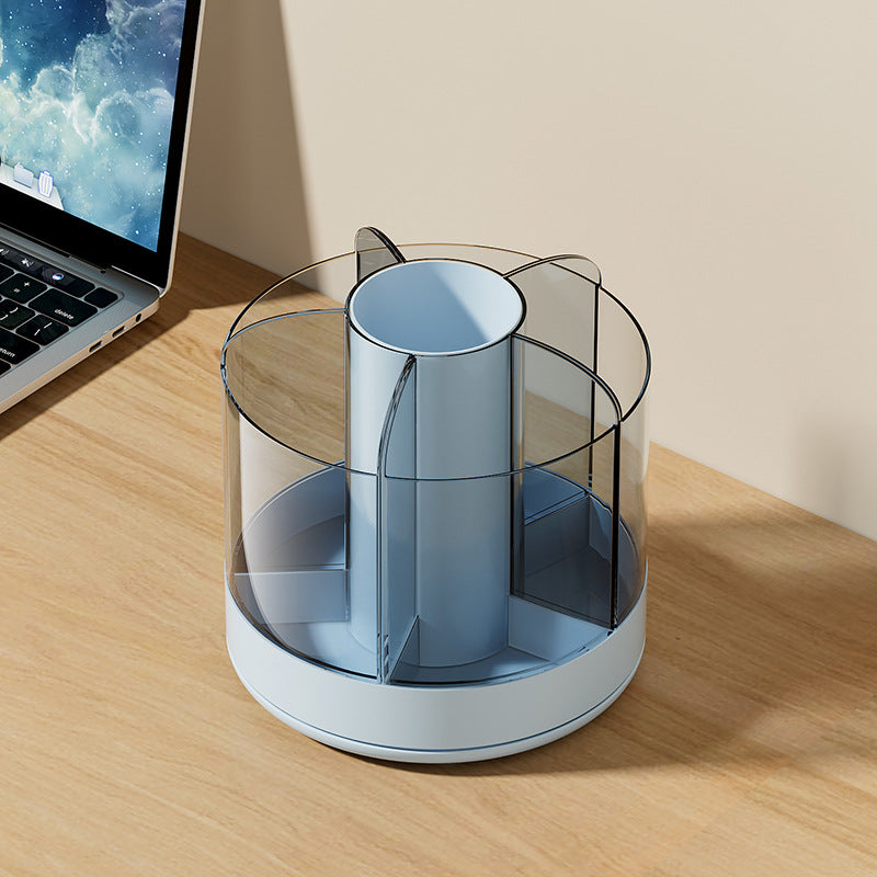 Delicate Transparent Rotating Pen Holder Face Cosmetic Organizer Convenient