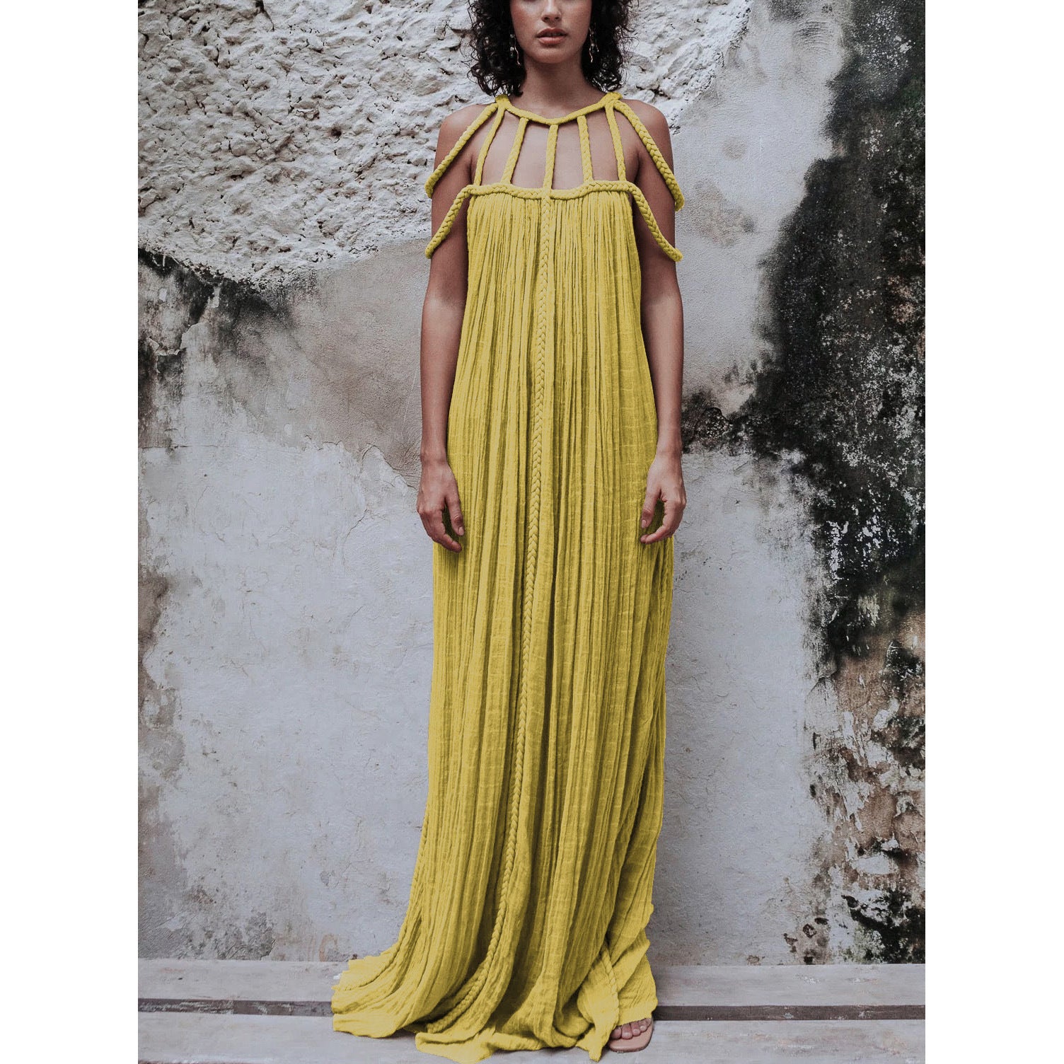 Casual Drawstring Multi-color Dress INS Vacation Loose Fashion Dress