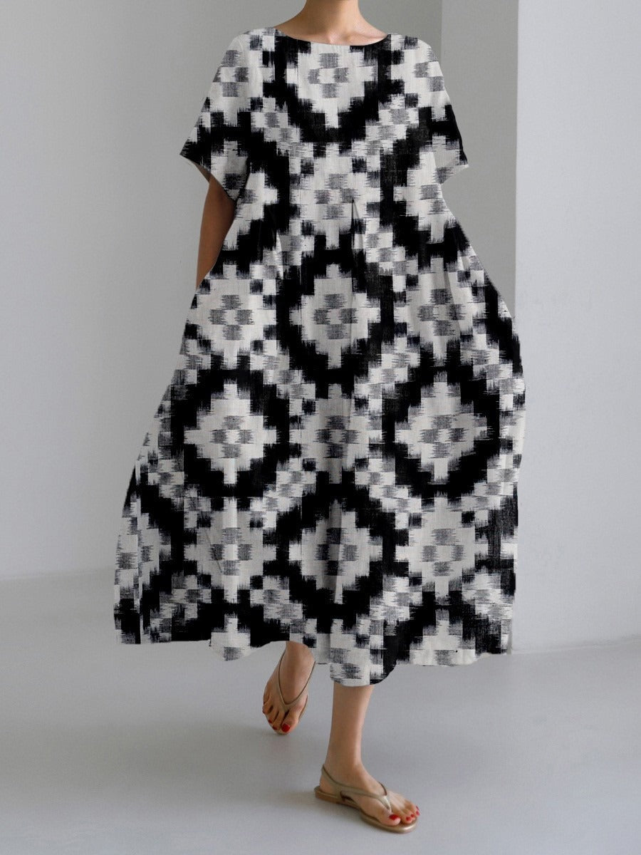 3D printing imitation cotton craft casual fashion women's dress