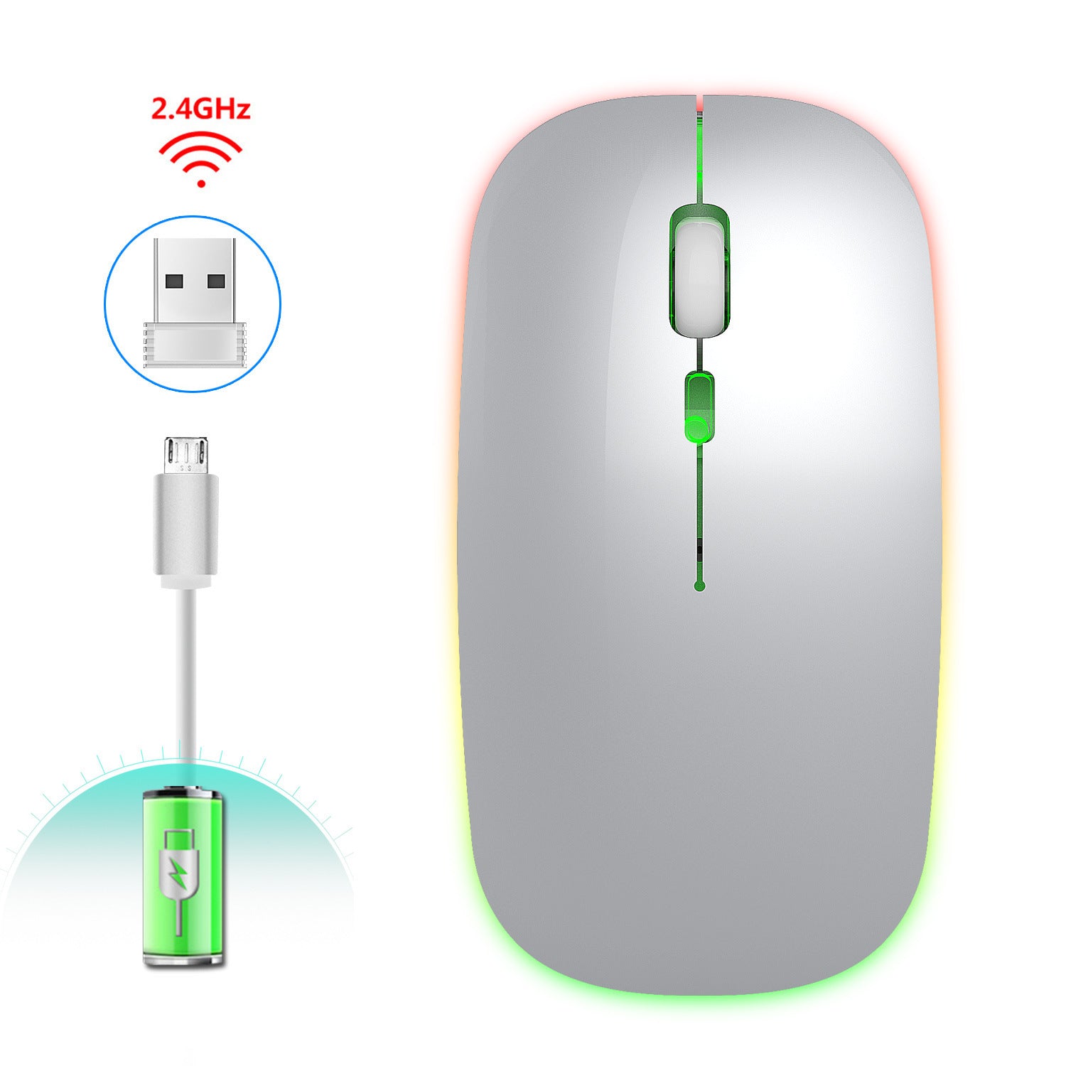 2.4G Luminous Wireless Mouse Silent  Office Mouse