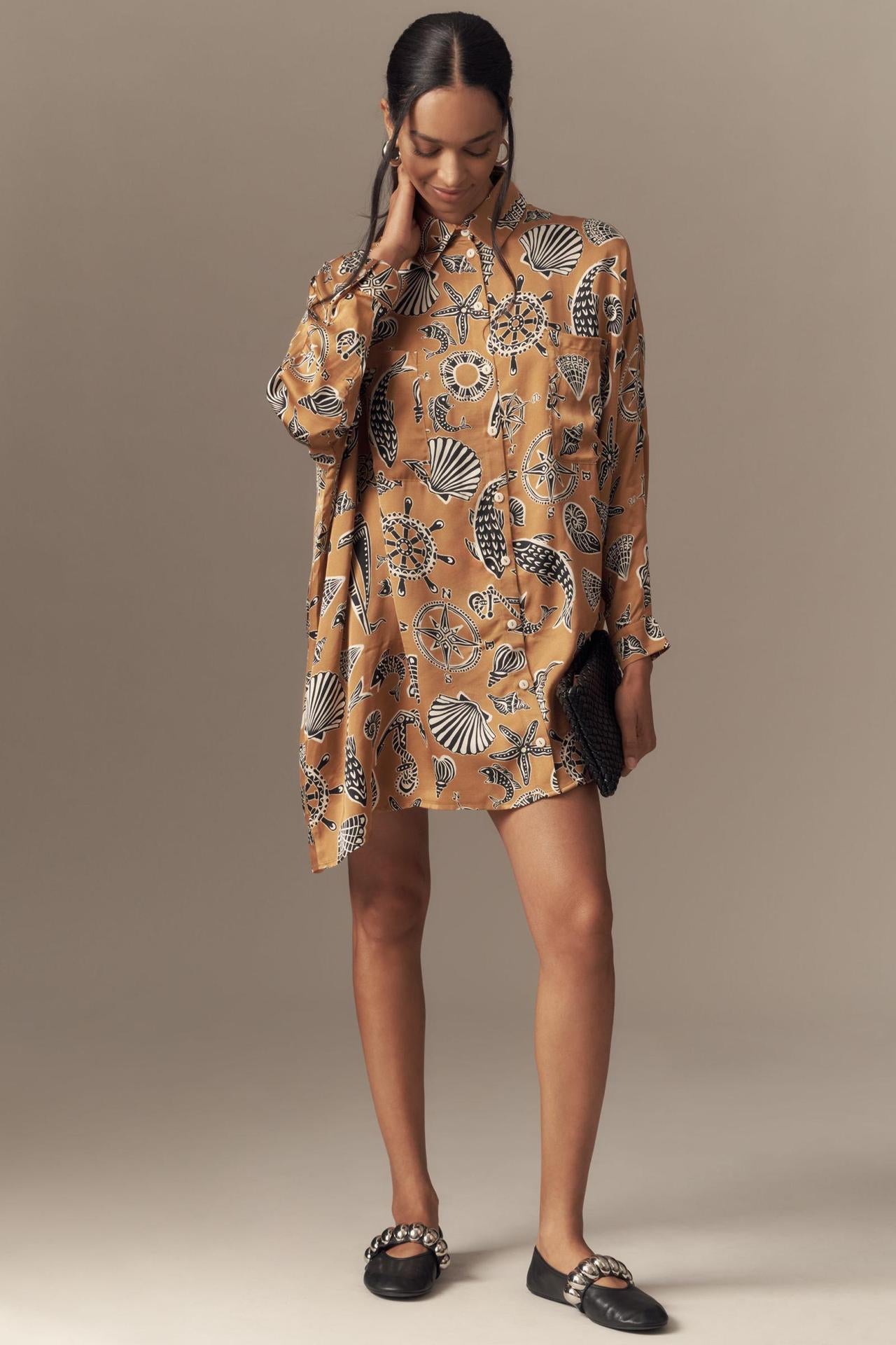 Graffiti cardigan long sleeved casual fashion printed shirt skirt for women
