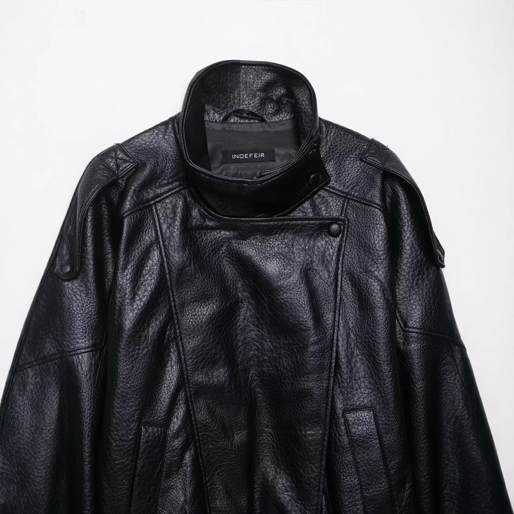 Casual Street Fashion  Faux Leather  Zipper  Stand-up Collar  Jacket
