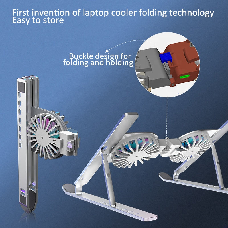 C9 Computer Bracket Aluminum Alloy Notebook Bracket Folding Fan Cooling Increased  Bracket