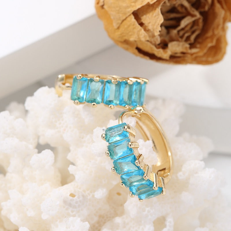 Fashion Gold Micro Set Zircon Earrings
