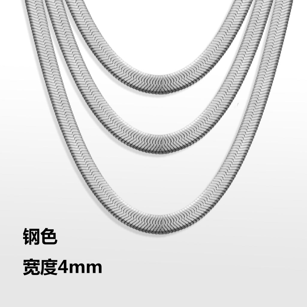 Flat serpentine chain, thin serpentine chain, electric 18K
