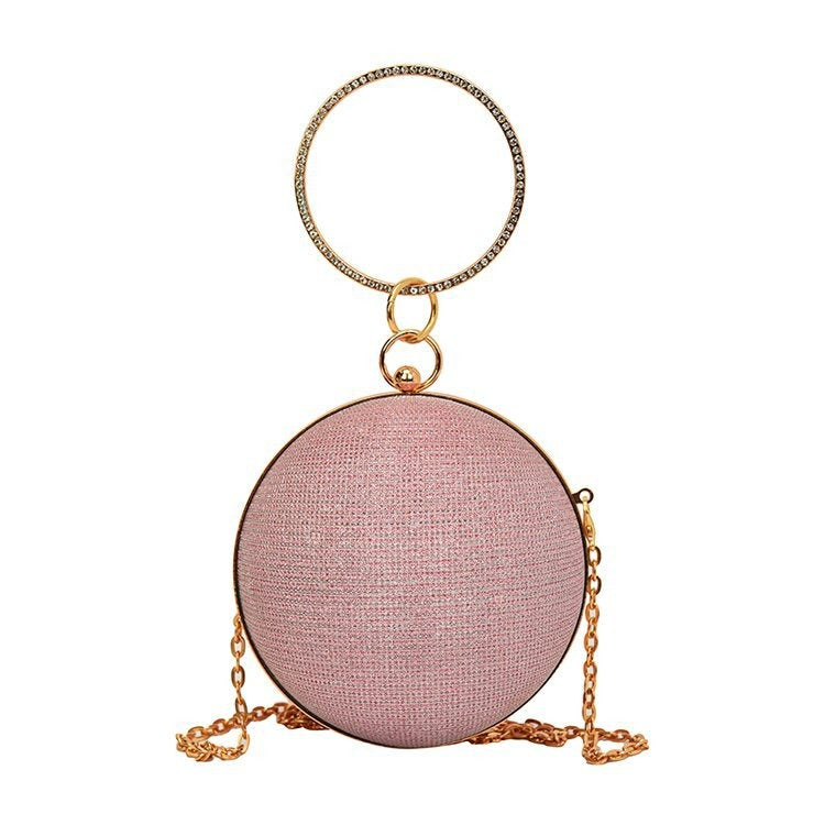 Personalized Design Spherical Bag Women Bag Fashion Portable Small Round Bag Diamond Starry One Shoulder Evening Bag