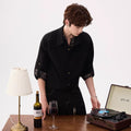 Classic Cashmere-Style Floral Long Sleeve Shirt for Men