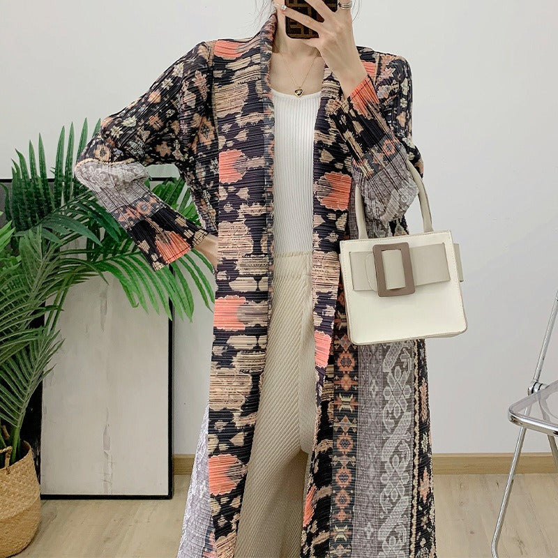 Wrinkled Robe Coat Cloak Printed Women's Fashion