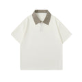 Classic Checkered Polo Shirt for Men, Casual Loose Fit, Trendy Couple's Short Sleeve Top