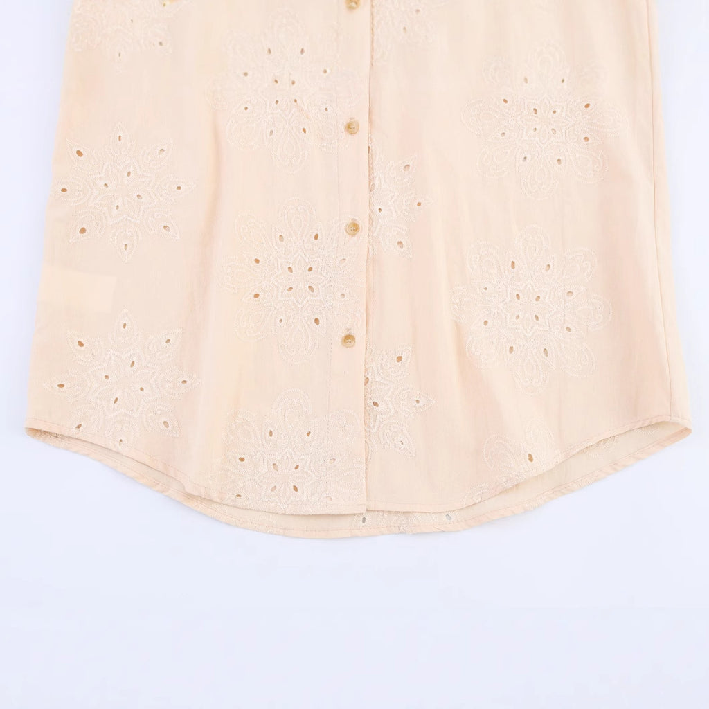 Women's Fashion Casual Embroidered Shirt