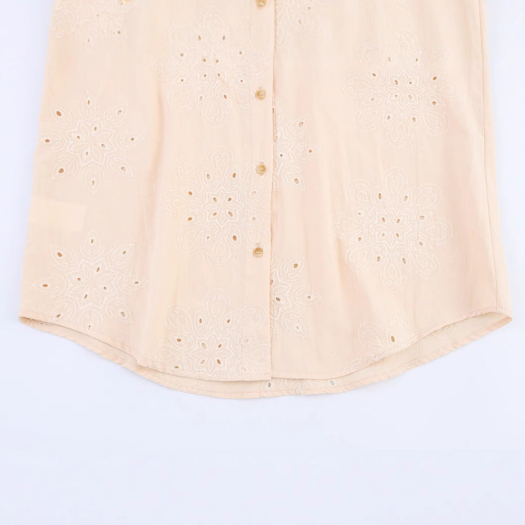 Women's Fashion Casual Embroidered Shirt