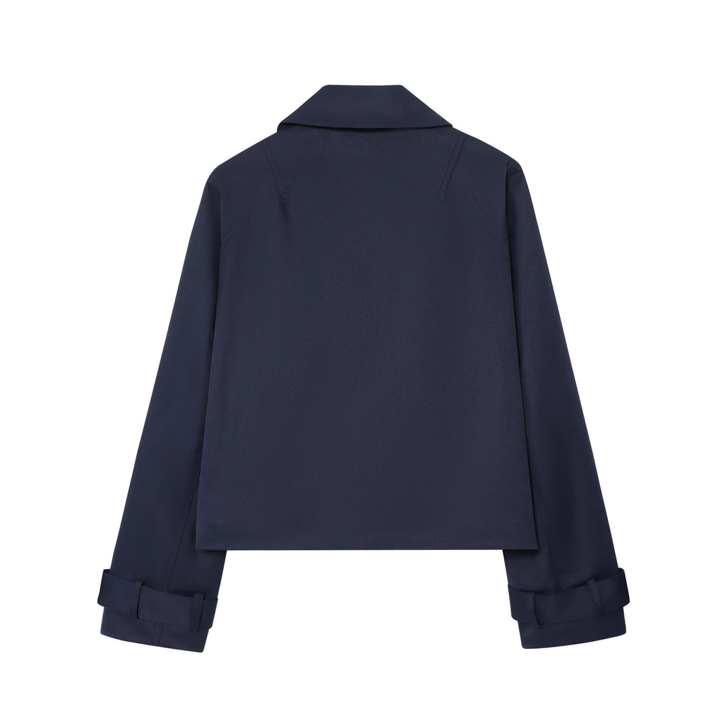 Women's Fashion Casual Turn-down Collar Double-breasted Short Jacket