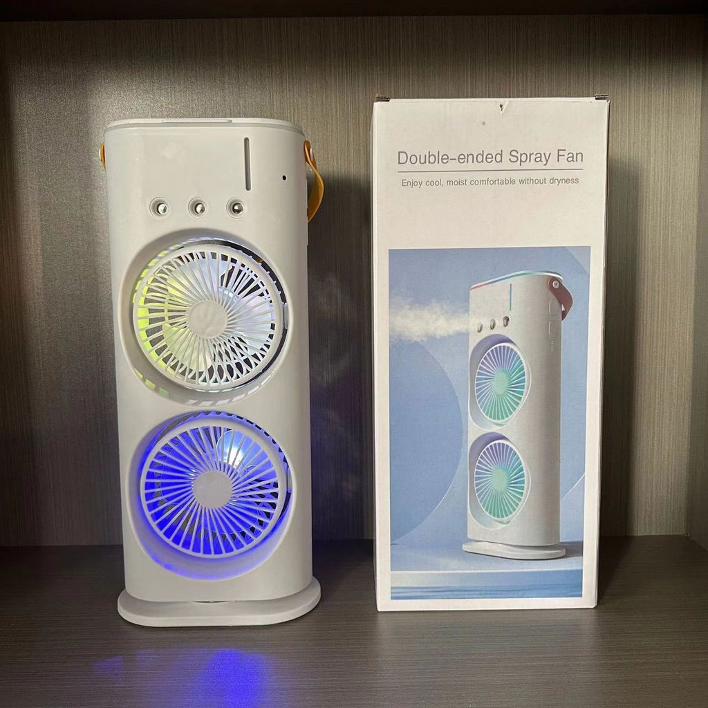 Double head spray fan USB office home dormitory desktop fan can shake the head mini fan