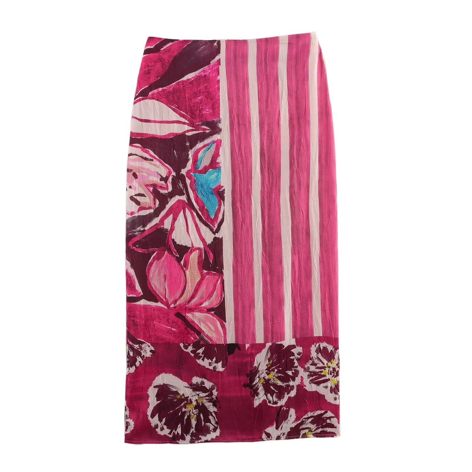 Elegant Fashion Printed Silk Feel Midi Dress
