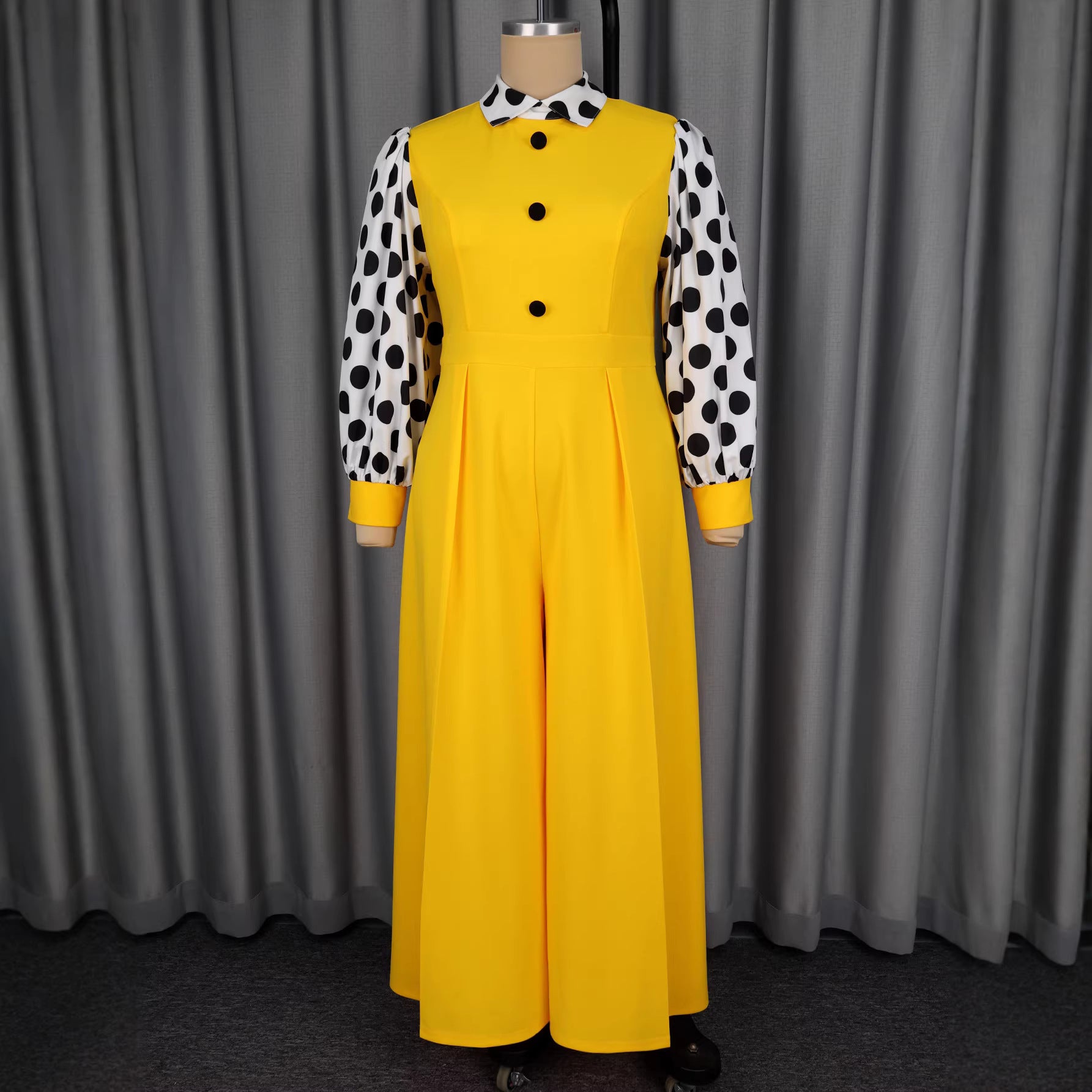 Suit collar jumpsuit