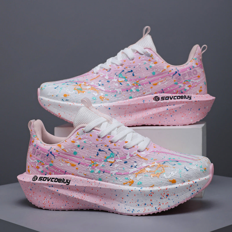 Självlysande Splatter-Print Casual Sneakers