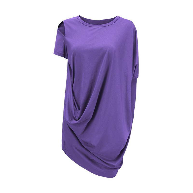 Irregular Casual Dress Fashion Hollow Out Folds Temperament Goddess Fan Women Summer New Arrival Loose Dress