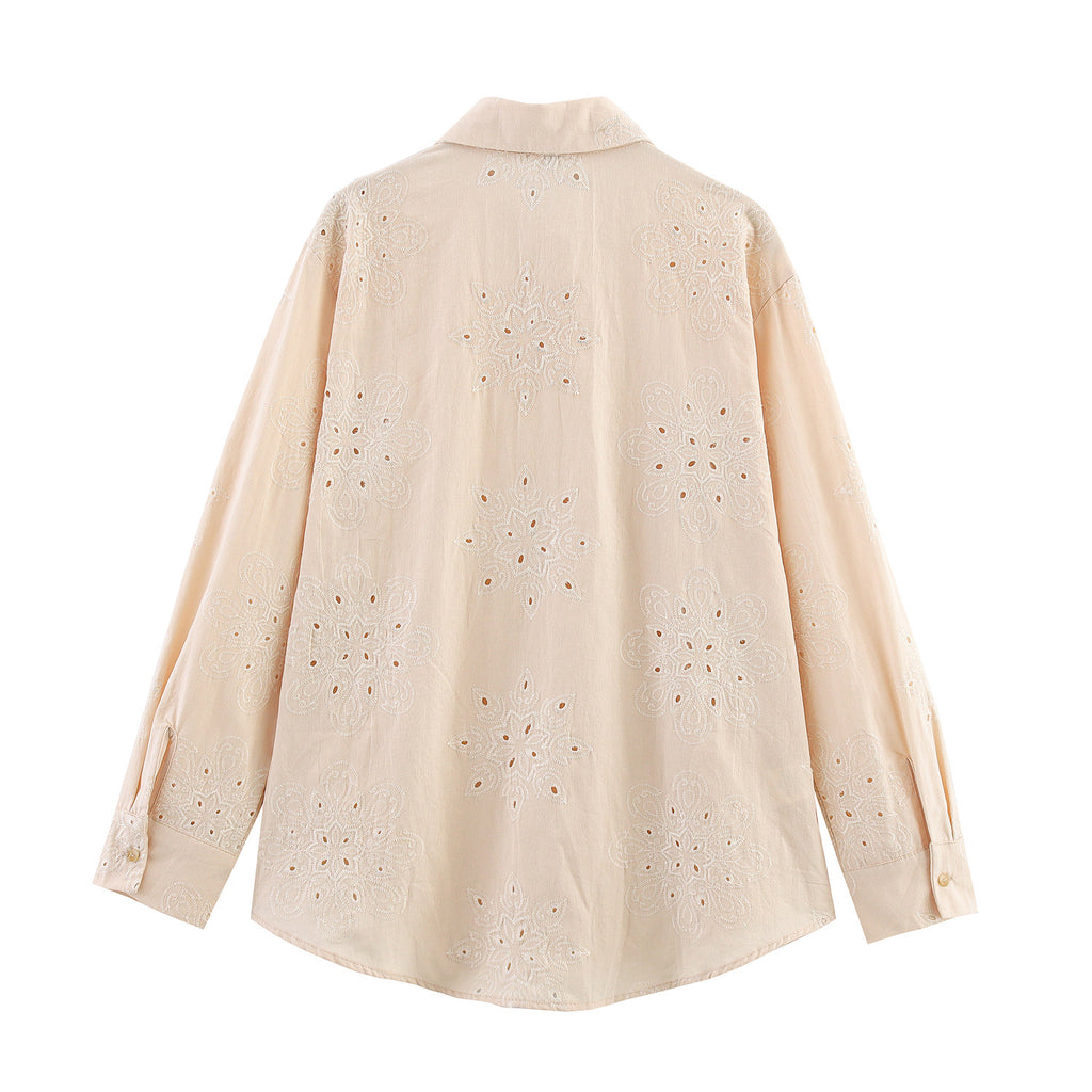 Women's Fashion Casual Embroidered Shirt