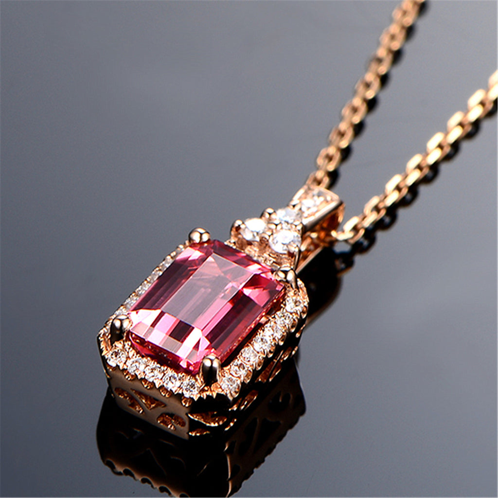 Brazilian red tourmaline pendant,  version of bouldering pendant chain