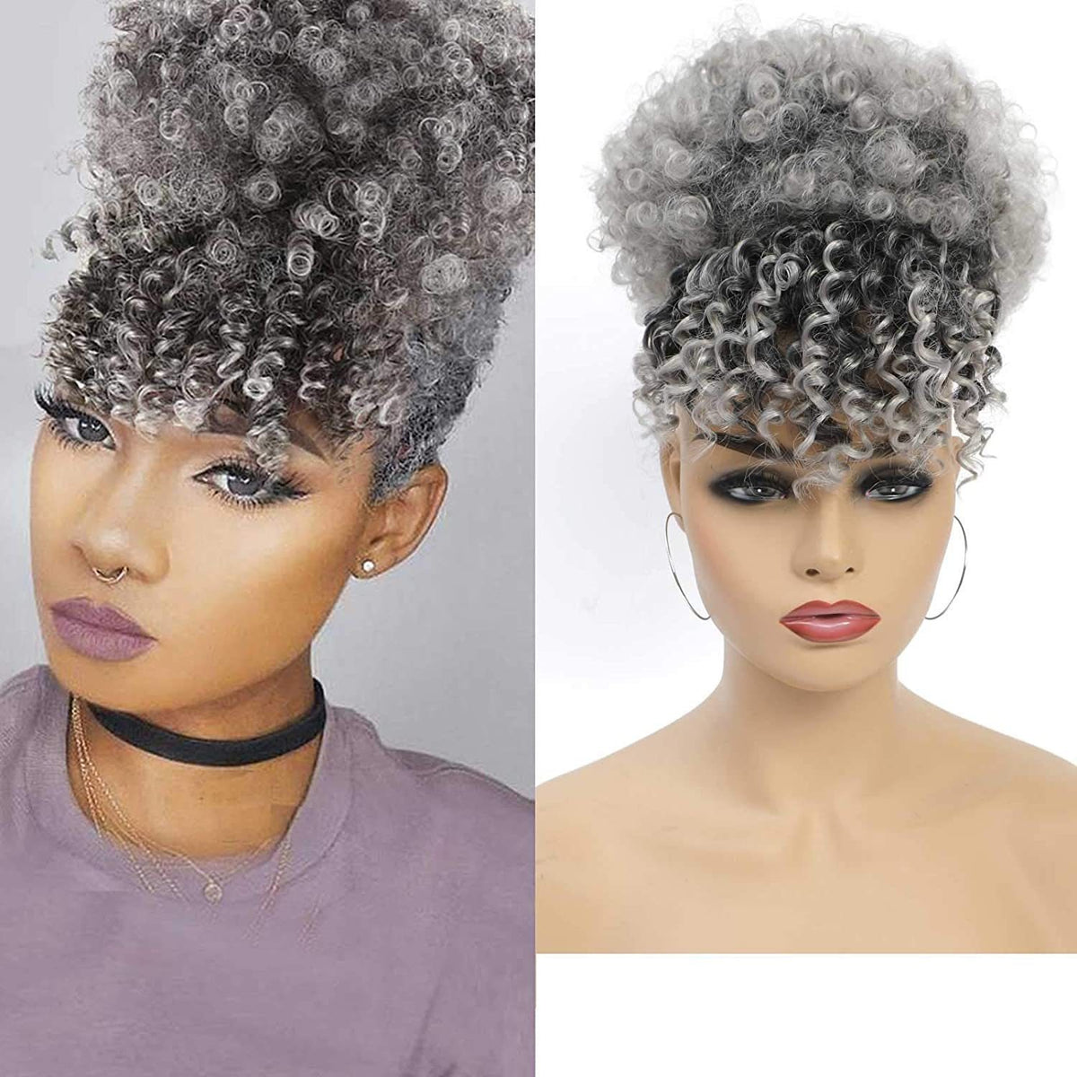 The Royal Puff – Curly Synthetic Updo Wig