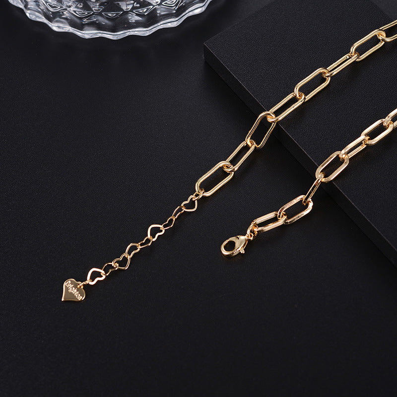 Fashion Oval Chain Long Love Pendant Simple Classic Big Name Design Men and Women Necklace