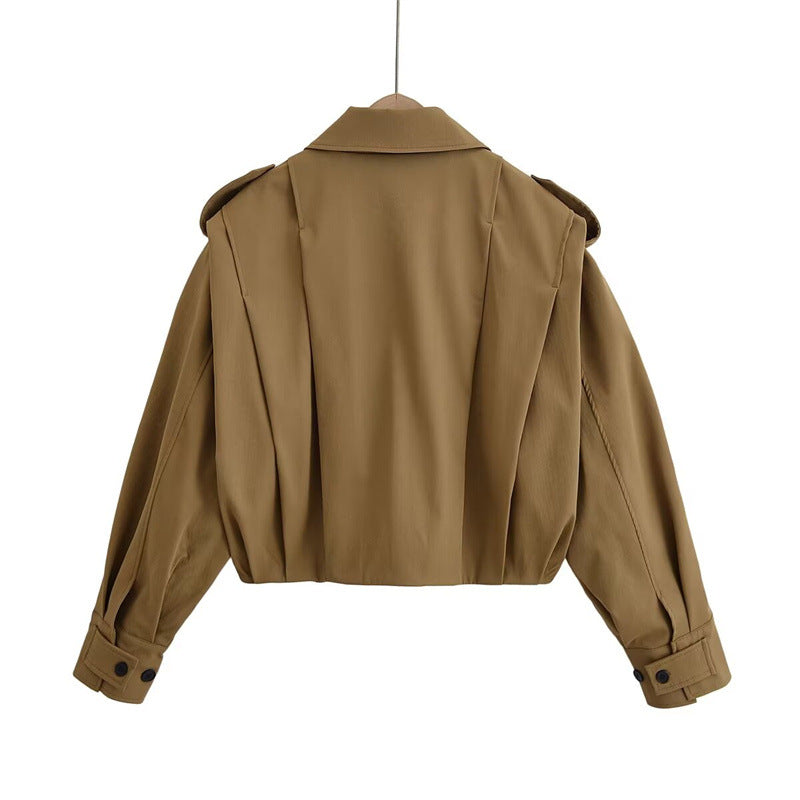 Style Women's Fashion Casual Loose Long Sleeve High Neck Jacket