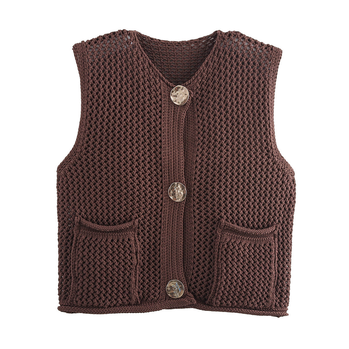 Women's streetwear fashion crochet hollow vest