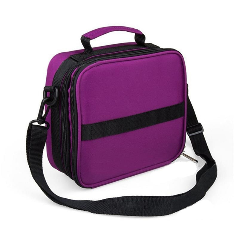 42 Bottles Essential Oil Carrying Case Make Up Storage Bag Double Zipper Cosmetic Bag 3 Colors For Traveling Sturdy