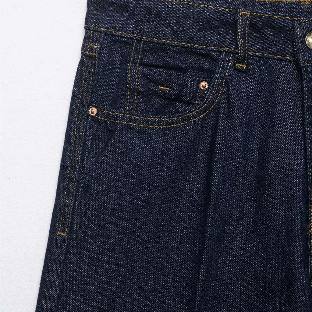 Street denim long casual shorts