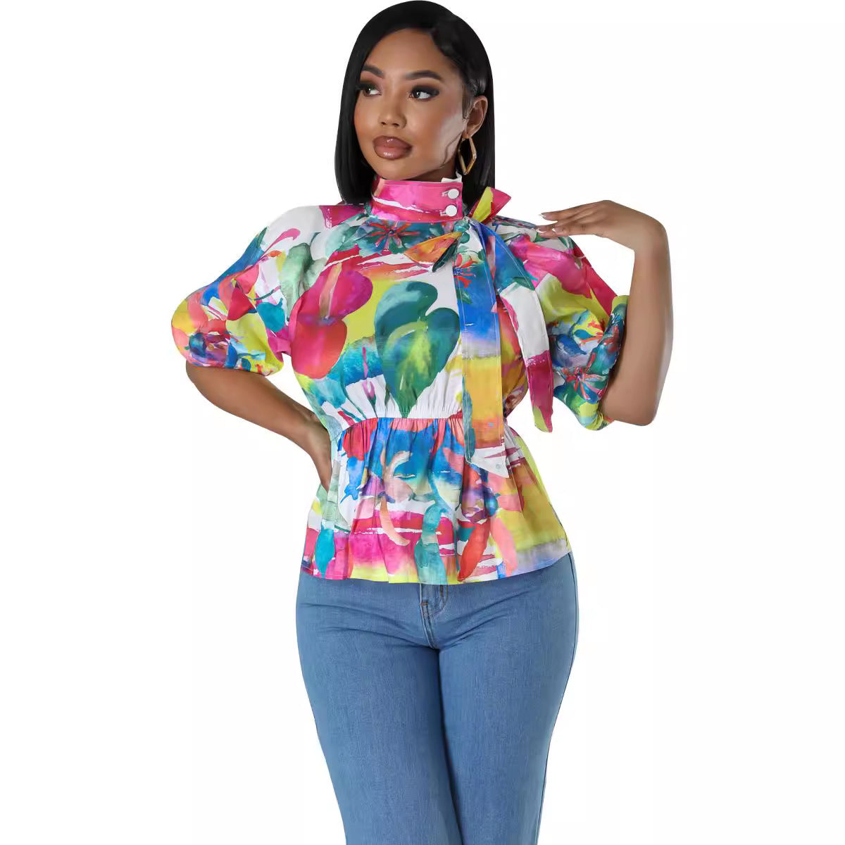Royal Casual Printed Shirt Women's Fashion Outfit