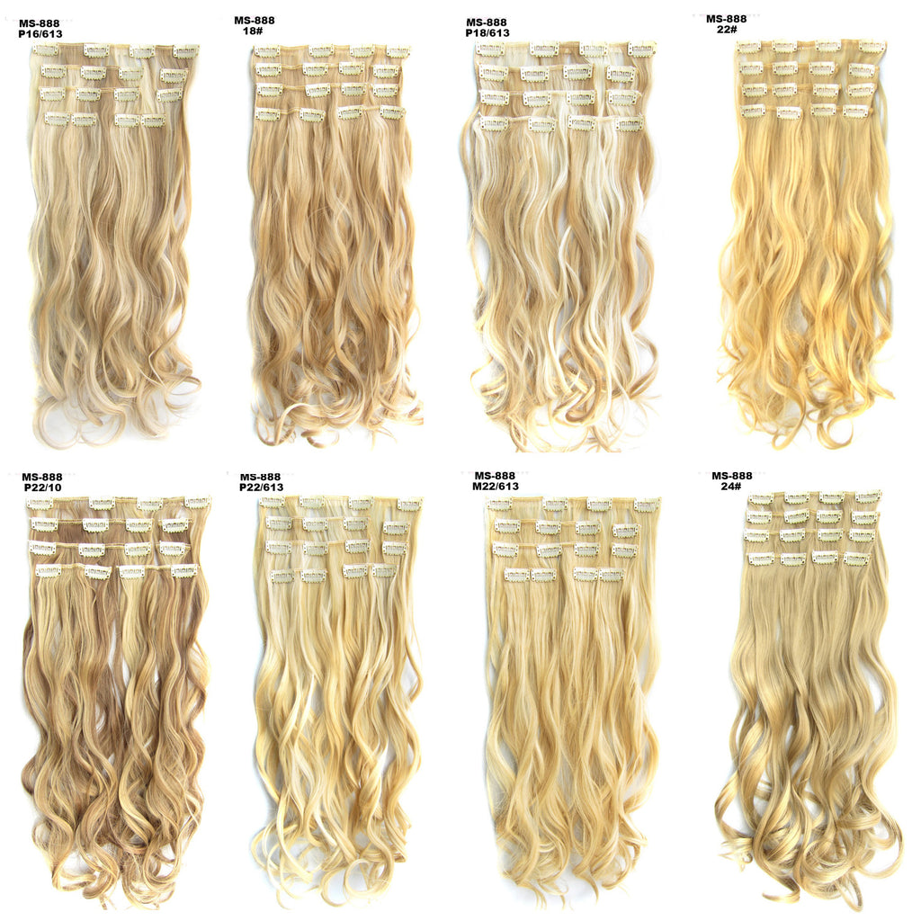 Wig hair extension piece female wig ultra realistic long curly hair without trace invisible hair extension card hair set 7 pieces