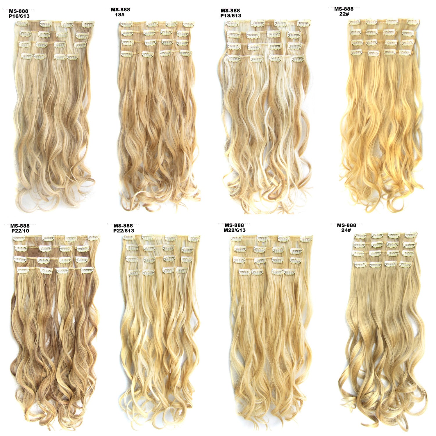 Wig hair extension piece female wig ultra realistic long curly hair without trace invisible hair extension card hair set 7 pieces