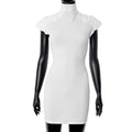 Sexy Fitted Pencil Shirred Shoulder-Padded Dress for Women