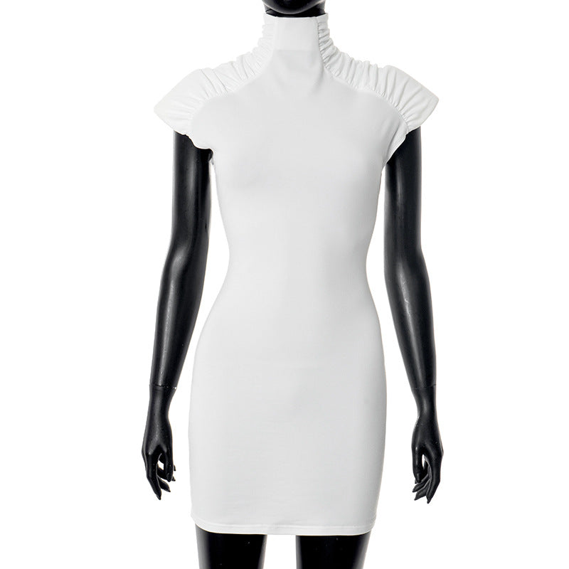 Sexy Fitted Pencil Shirred Shoulder-Padded Dress for Women