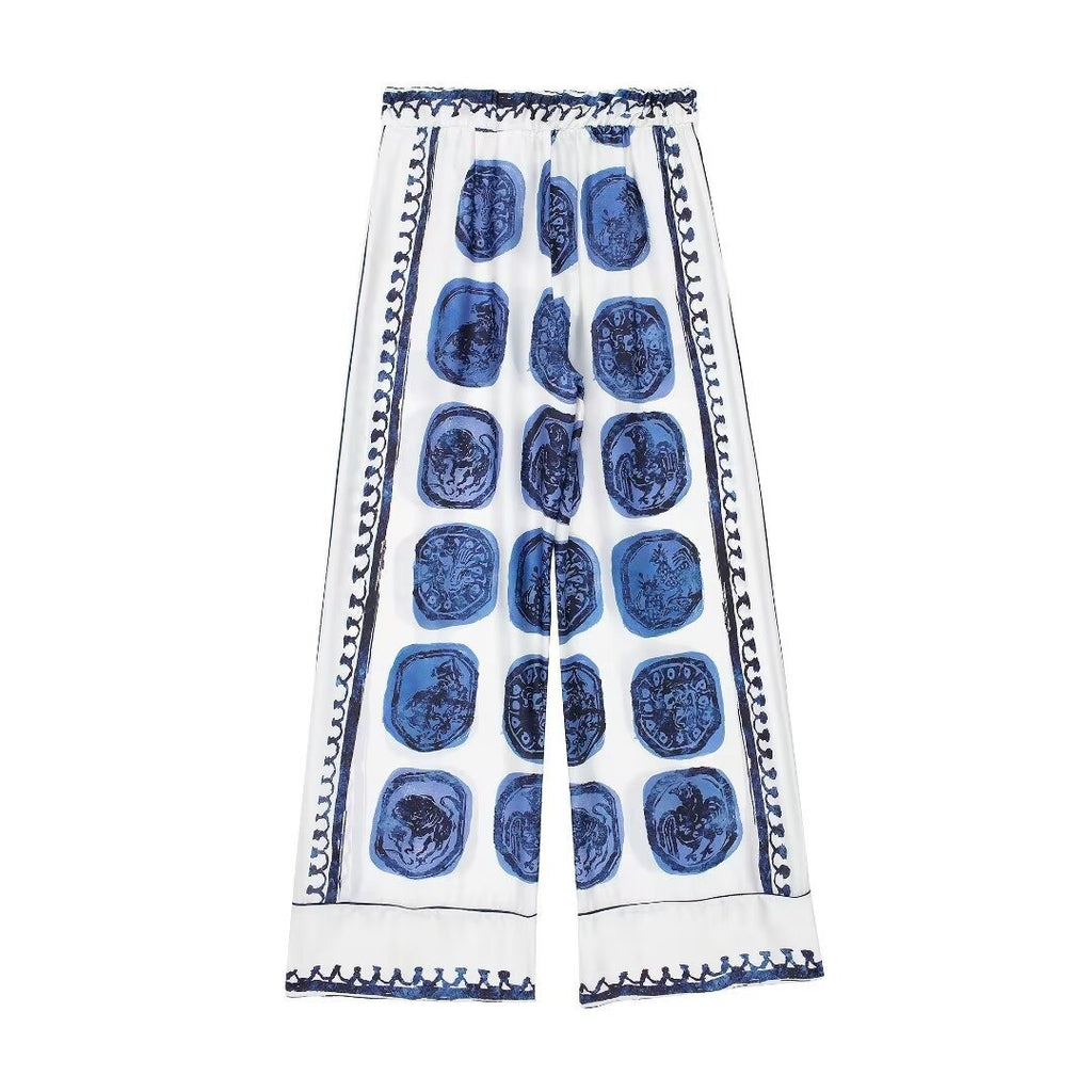 Fashion printed shirt and casual pants