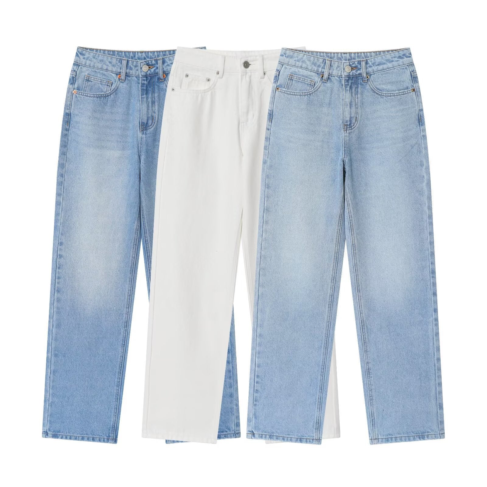 Women's Fashion Casual High-waisted Loose Comfortable Fit Denim Pants