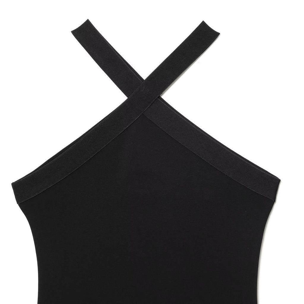 Women's Elegant Classic Strapless Shoulder-Baring Elastic Fringe Dress