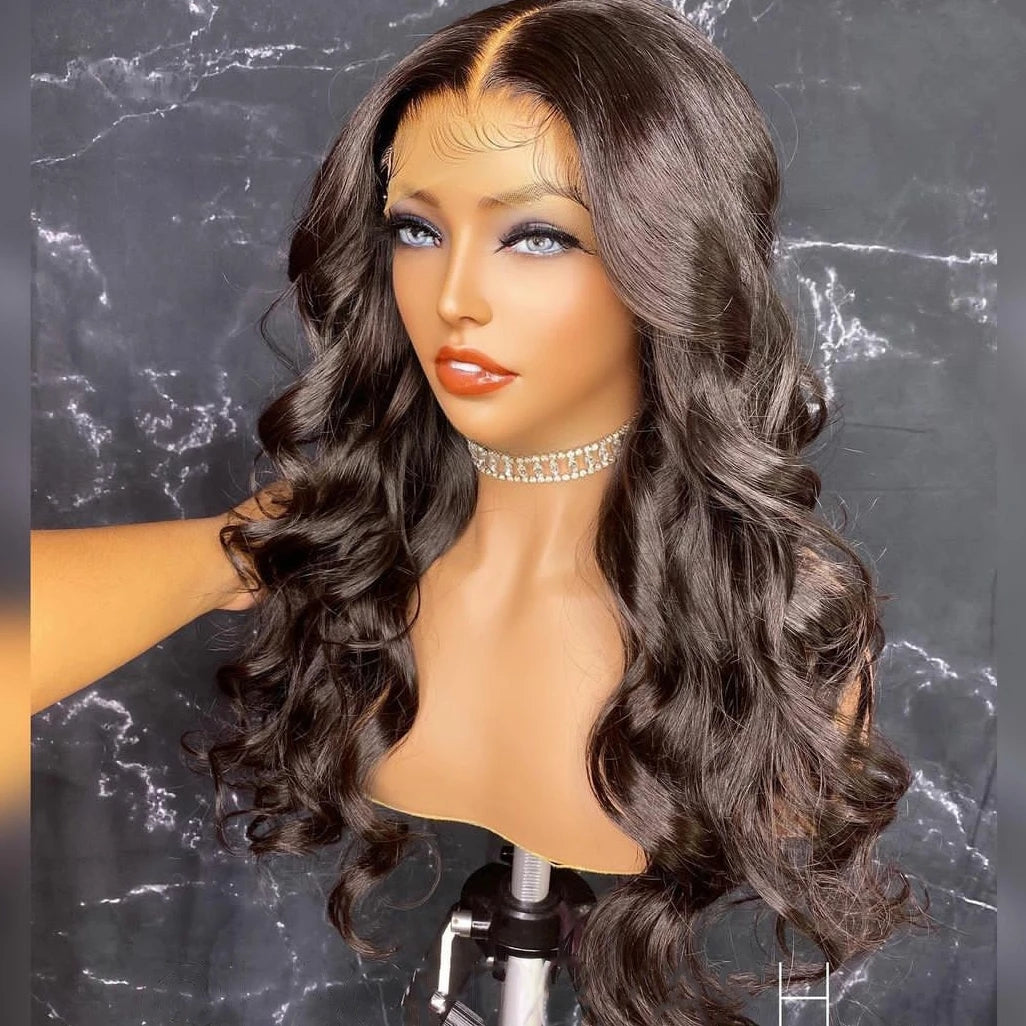 The Midnight Glam Waves – Long Curly Lace Front Synthetic Wig