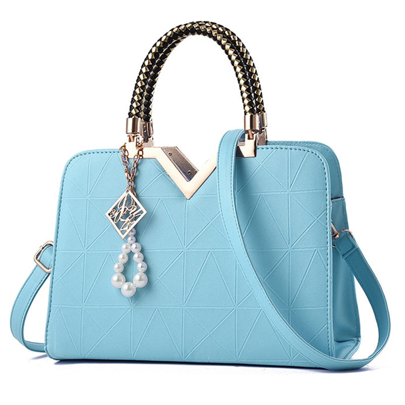 Fashion Women Handbags Leather Totes Bag Top-handle Embroidery Crossbody Bag Shoulder Bag Lady Simple Style Hand Bags