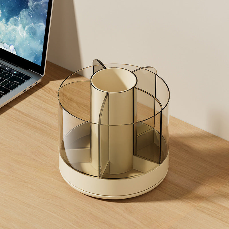 Delicate Transparent Rotating Pen Holder Face Cosmetic Organizer Convenient