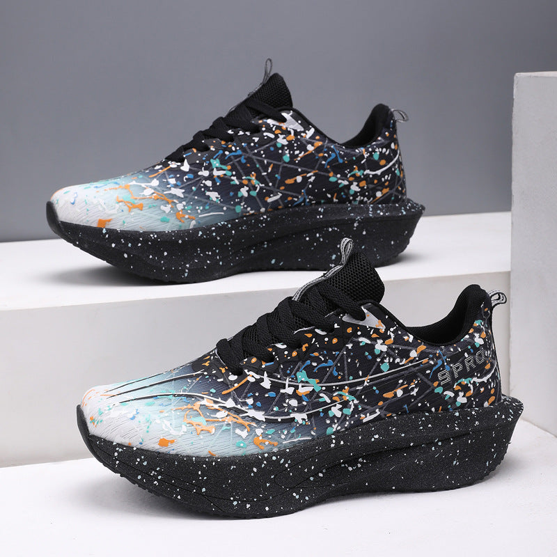 Självlysande Splatter-Print Casual Sneakers