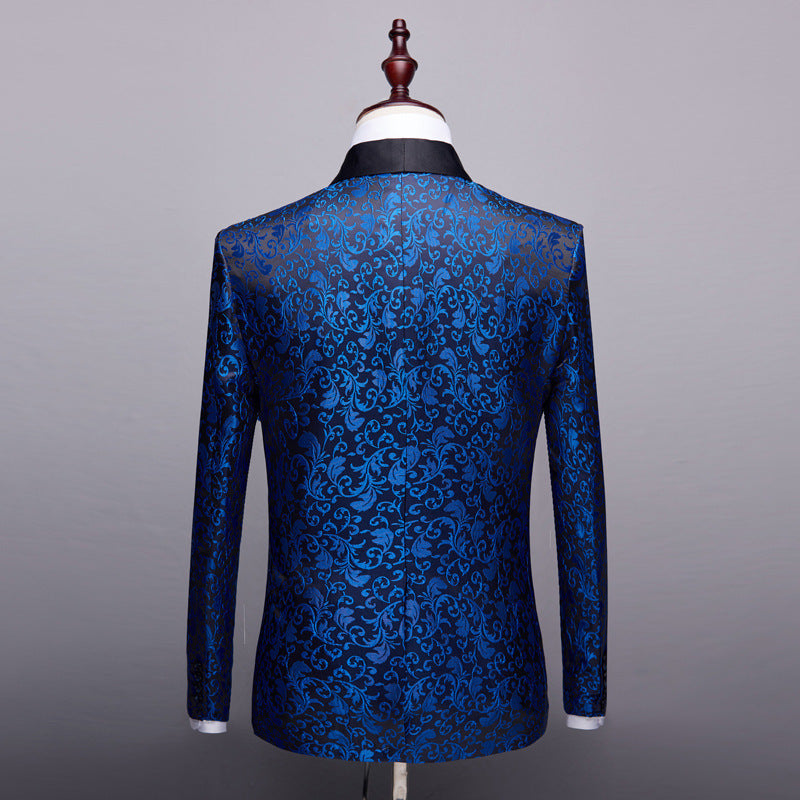 Costume homme slim fleuri - Col châle, soirée & scène