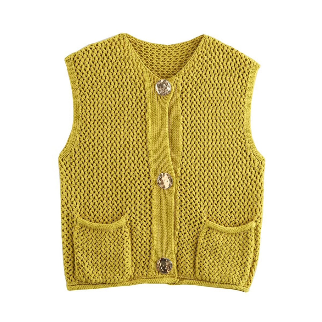 Women's streetwear fashion crochet hollow vest