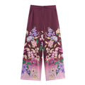Women's Fashion Casual Floral Print Loose Trousers