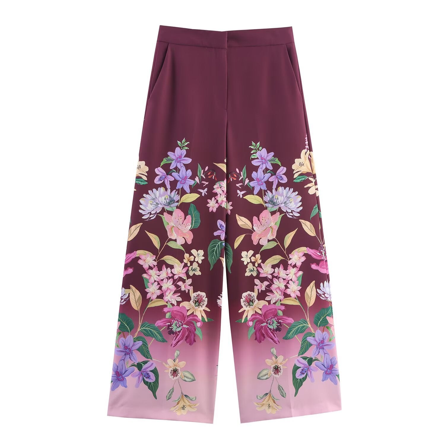 Women's Fashion Casual Floral Print Loose Trousers