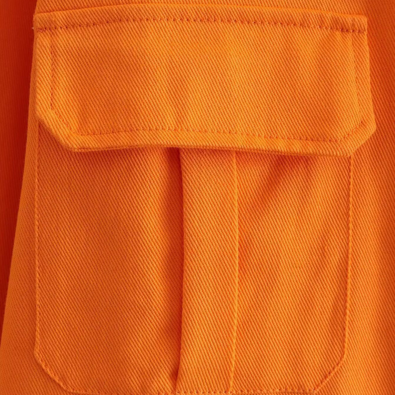 Fashionable Casual Loose Orange Denim Jacket for Women