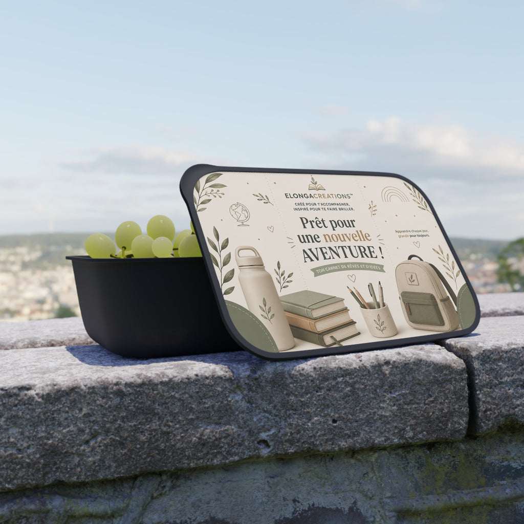 PLA Bento Box with Band and Utensils