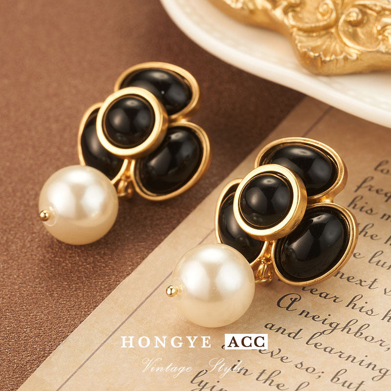 Retro Metal Stud Earrings Enamel Geometric irregularity for Women Jewerly