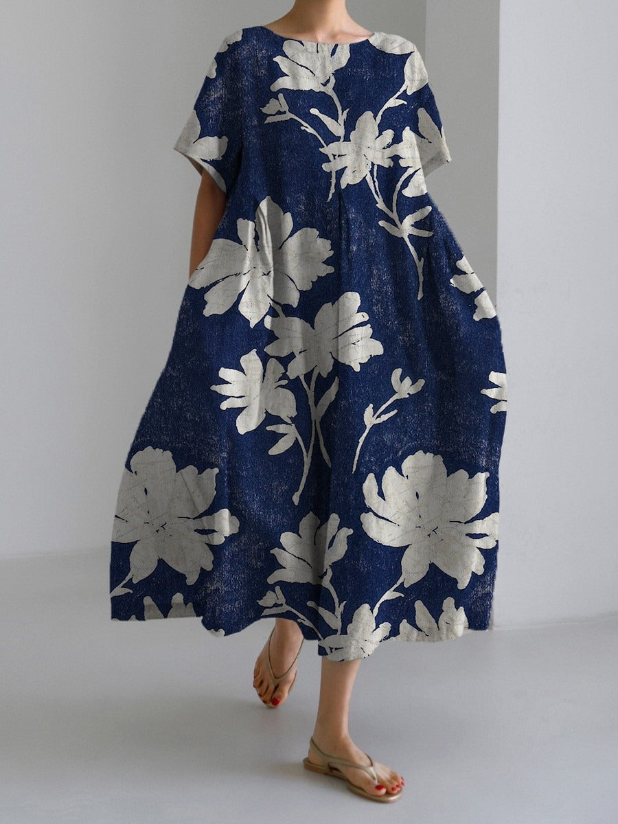 3D printing imitation cotton craft casual fashion women's dress